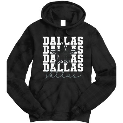 Dallas TX Vintage Sports Navy Tie Dye Hoodie