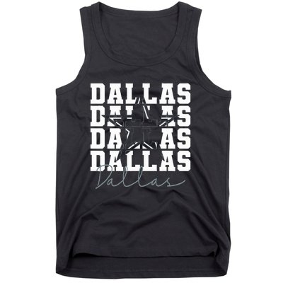 Dallas TX Vintage Sports Navy Tank Top