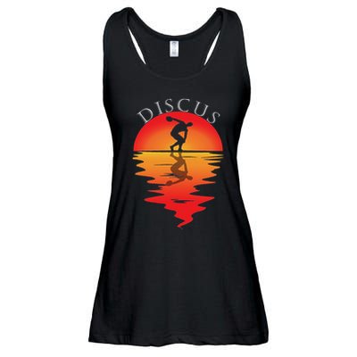 Discus Throw Vintage Sunset Discus Thrower Discus Athlete Ladies Essential Flowy Tank