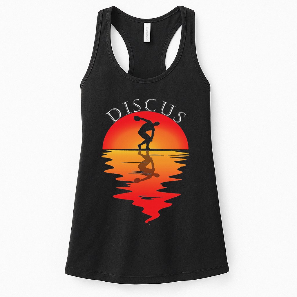 Discus Throw Vintage Sunset Discus Thrower Discus Athlete Womens Tank Top