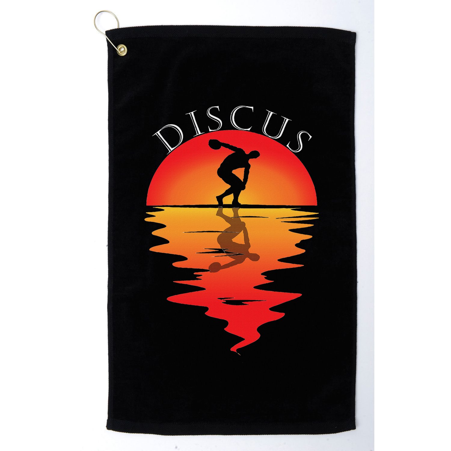 Discus Throw Vintage Sunset Discus Thrower Discus Athlete Golf Towel