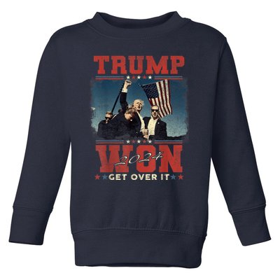 Donald Trump Wins Us Presidency Trump Won 2024 Presidential Election Toddler Sweatshirt