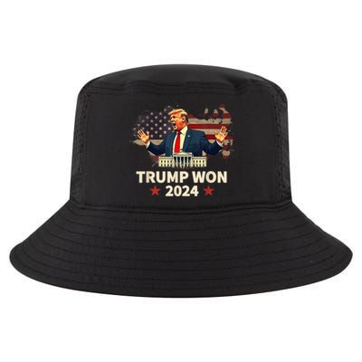 Donald Trump Wins Us Presidency Trump Won 2024 Presidential Election Cool Comfort Performance Bucket Hat