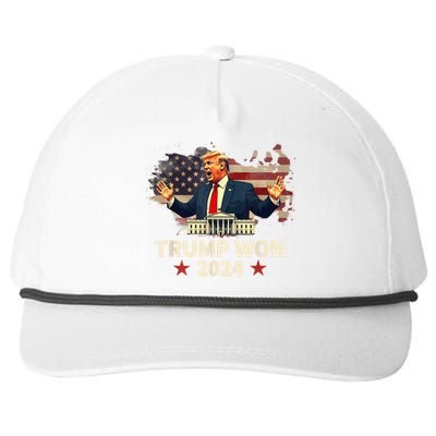 Donald Trump Wins Us Presidency Trump Won 2024 Presidential Election Snapback Five-Panel Rope Hat