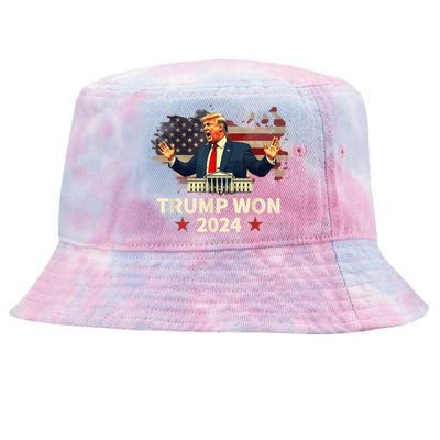 Donald Trump Wins Us Presidency Trump Won 2024 Presidential Election Tie-Dyed Bucket Hat