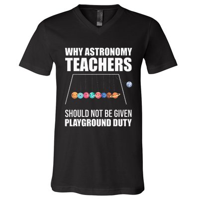 Discover the Wonders of Space with Astronomy Teachers V-Neck T-Shirt