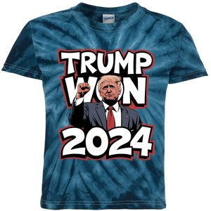 Donald Trump Won 2024 Election Inauguration Kids Tie-Dye T-Shirt