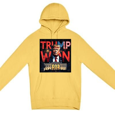 Donald Trump Wins Us Presidency Trump Won 2024 Usa President Premium Pullover Hoodie