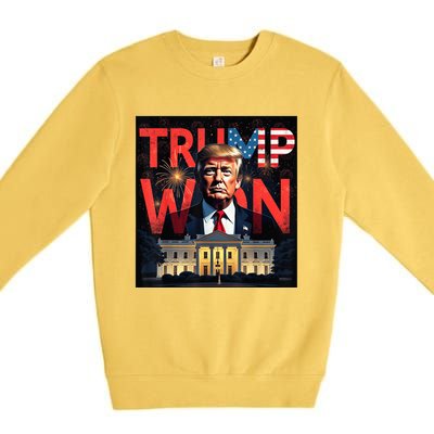 Donald Trump Wins Us Presidency Trump Won 2024 Usa President Premium Crewneck Sweatshirt