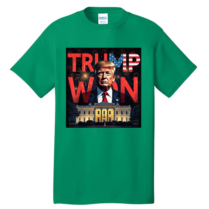 Donald Trump Wins Us Presidency Trump Won 2024 Usa President Tall T-Shirt