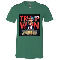 Donald Trump Wins Us Presidency Trump Won 2024 Usa President V-Neck T-Shirt