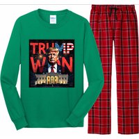 Donald Trump Wins Us Presidency Trump Won 2024 Usa President Long Sleeve Pajama Set