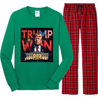 Donald Trump Wins Us Presidency Trump Won 2024 Usa President Long Sleeve Pajama Set