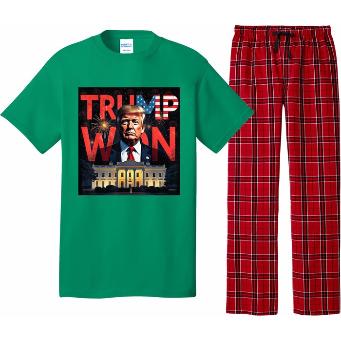 Donald Trump Wins Us Presidency Trump Won 2024 Usa President Pajama Set