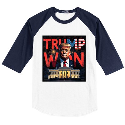 Donald Trump Wins Us Presidency Trump Won 2024 Usa President Baseball Sleeve Shirt