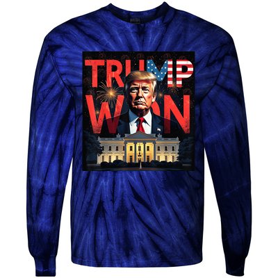 Donald Trump Wins Us Presidency Trump Won 2024 Usa President Tie-Dye Long Sleeve Shirt