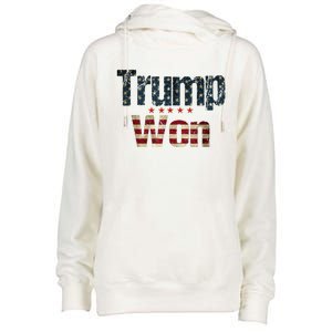 Donald Trump Wins Us Presidency Trump Won 2024 Usa President Womens Funnel Neck Pullover Hood