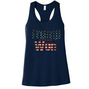 Donald Trump Wins Us Presidency Trump Won 2024 Usa President Women's Racerback Tank