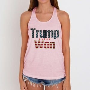 Donald Trump Wins Us Presidency Trump Won 2024 Usa President Women's Knotted Racerback Tank