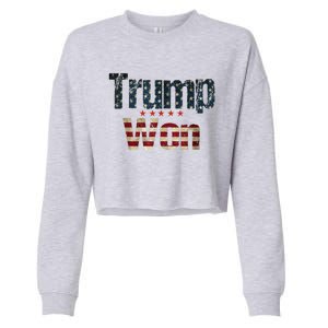 Donald Trump Wins Us Presidency Trump Won 2024 Usa President Cropped Pullover Crew