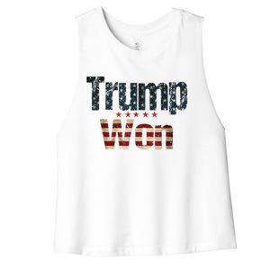 Donald Trump Wins Us Presidency Trump Won 2024 Usa President Women's Racerback Cropped Tank