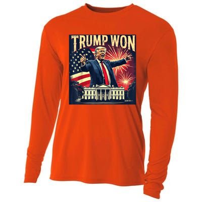 Donald Trump Wins Us Presidency Trump Won 2024 Usa President Cooling Performance Long Sleeve Crew