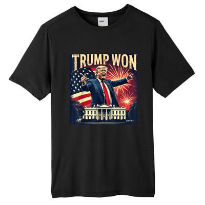 Donald Trump Wins Us Presidency Trump Won 2024 Usa President Tall Fusion ChromaSoft Performance T-Shirt