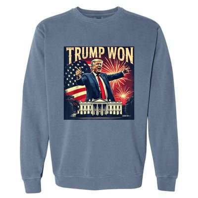 Donald Trump Wins Us Presidency Trump Won 2024 Usa President Garment-Dyed Sweatshirt