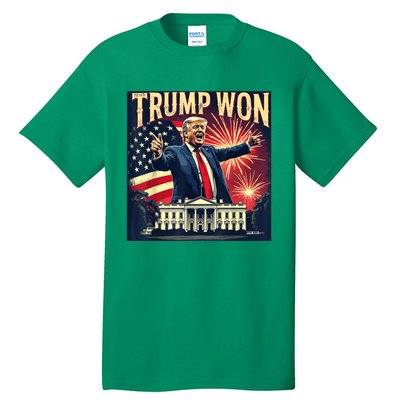 Donald Trump Wins Us Presidency Trump Won 2024 Usa President Tall T-Shirt