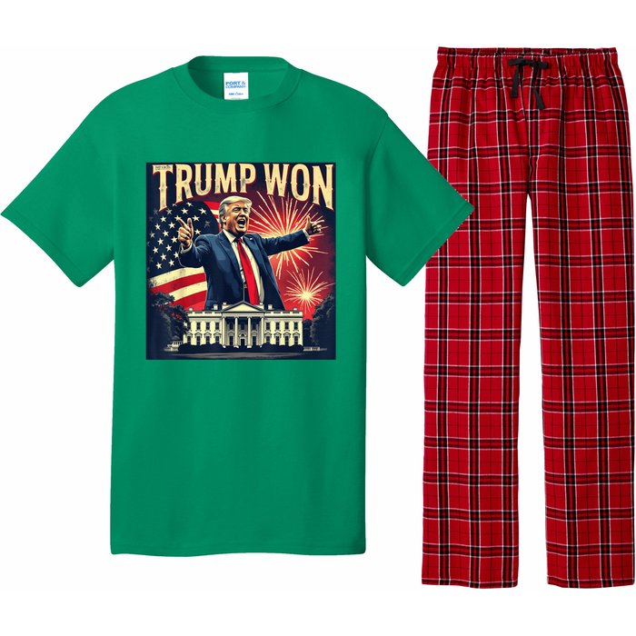 Donald Trump Wins Us Presidency Trump Won 2024 Usa President Pajama Set