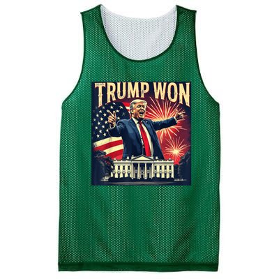 Donald Trump Wins Us Presidency Trump Won 2024 Usa President Mesh Reversible Basketball Jersey Tank