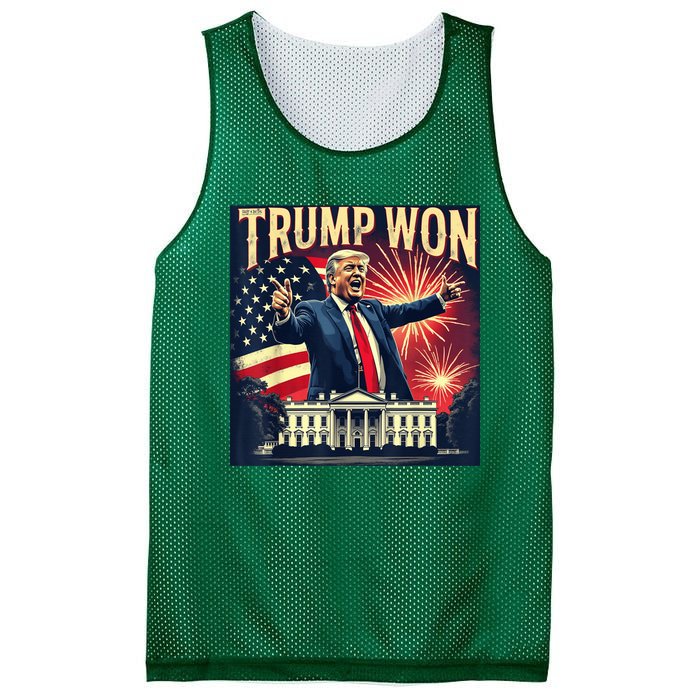 Donald Trump Wins Us Presidency Trump Won 2024 Usa President Mesh Reversible Basketball Jersey Tank