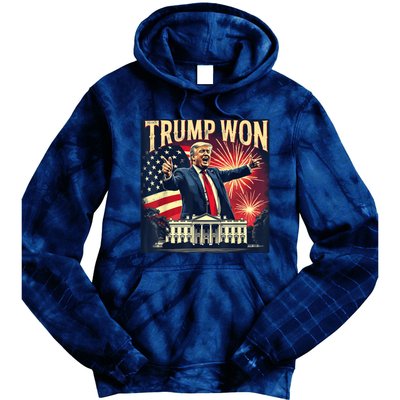 Donald Trump Wins Us Presidency Trump Won 2024 Usa President Tie Dye Hoodie