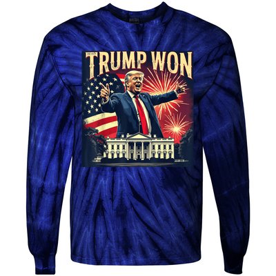 Donald Trump Wins Us Presidency Trump Won 2024 Usa President Tie-Dye Long Sleeve Shirt