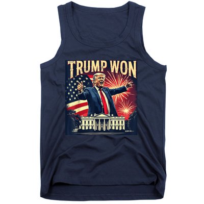 Donald Trump Wins Us Presidency Trump Won 2024 Usa President Tank Top