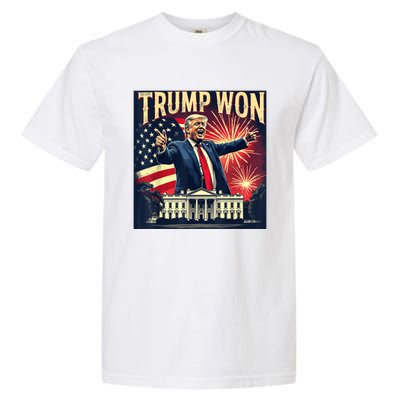 Donald Trump Wins Us Presidency Trump Won 2024 Usa President Garment-Dyed Heavyweight T-Shirt