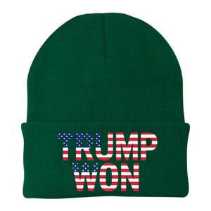 Donald Trump Won 2024 Election Republican Win Trump Won 2024 Knit Cap Winter Beanie