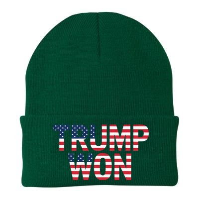 Donald Trump Won 2024 Election Republican Win Trump Won 2024 Knit Cap Winter Beanie