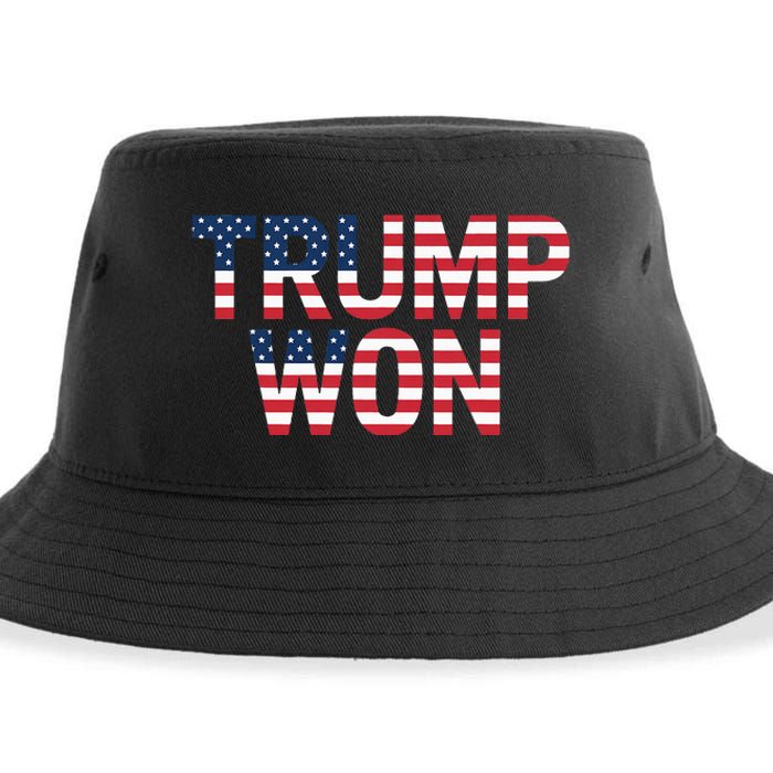 Donald Trump Won 2024 Election Republican Win Trump Won 2024 Sustainable Bucket Hat