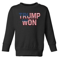 Donald Trump Won 2024 Election Republican Win Trump Won 2024 Toddler Sweatshirt