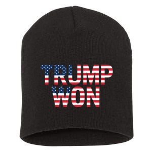 Donald Trump Won 2024 Election Republican Win Trump Won 2024 Short Acrylic Beanie