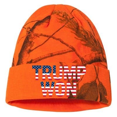 Donald Trump Won 2024 Election Republican Win Trump Won 2024 Kati Licensed 12" Camo Beanie