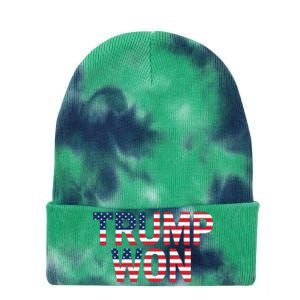 Donald Trump Won 2024 Election Republican Win Trump Won 2024 Tie Dye 12in Knit Beanie