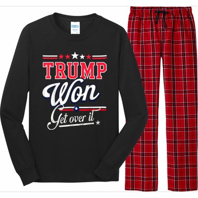 Donald Trump Won Get Over It 2024 Trump Won Election 2024 Long Sleeve Pajama Set