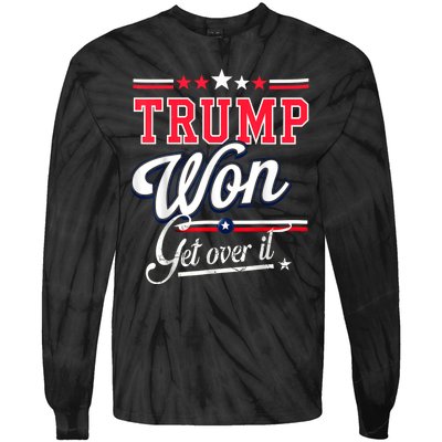 Donald Trump Won Get Over It 2024 Trump Won Election 2024 Tie-Dye Long Sleeve Shirt