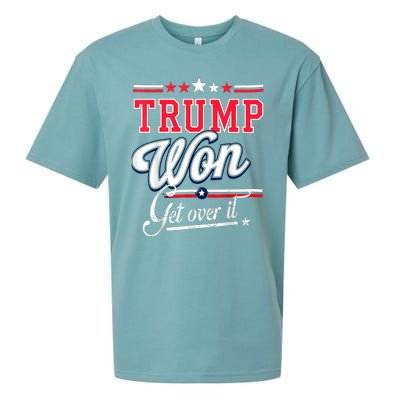 Donald Trump Won Get Over It 2024 Trump Won Election 2024 Sueded Cloud Jersey T-Shirt