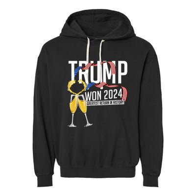 Donald Trump Won 2024 Election Inauguration Garment-Dyed Fleece Hoodie