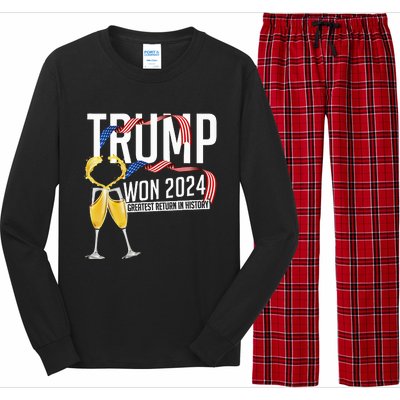 Donald Trump Won 2024 Election Inauguration Long Sleeve Pajama Set