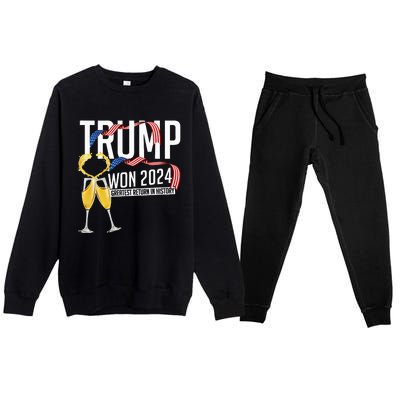 Donald Trump Won 2024 Election Inauguration Premium Crewneck Sweatsuit Set