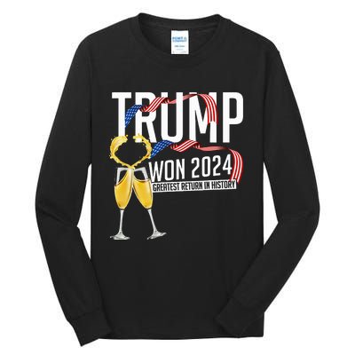 Donald Trump Won 2024 Election Inauguration Tall Long Sleeve T-Shirt